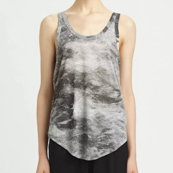 Helmut Lang grey smudge print jersey Tank top 2293 - Picture 1 of 11